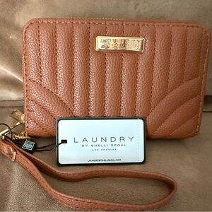 Laundry by Shelli Segal Tan Textured Wristlet